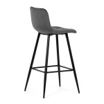 Barová židle, šedá, sametová látka, AUB-X7015 GREY2