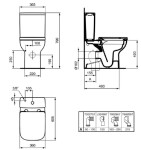 IDEAL STANDARD - i.Life A WC kombi se sedátkem SoftClose, vario odpad, RimLS+, bílá T481501