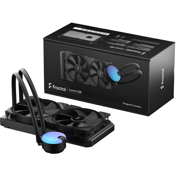 Fractal Design Lumen S28 v2 černá / 2x 140mm / 35.5 dB @ 1700 RPM / 78 CFM / ARGB / AMD + Intel (FD-W-L1-S2811)