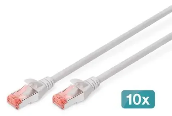 Digitus CAT6 S/FTP šedý / Patch kabel / 3 m / AWG 27/7 / LSZH / 10 ks (DK-1644-030-10)