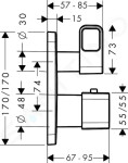 AXOR - Urquiola Termostat pod omítku s uzavíracím ventilem, chrom 11732000