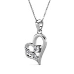 Elenys pozlacený náhrdelník Swarovski® Srdce 18K bílé zlato