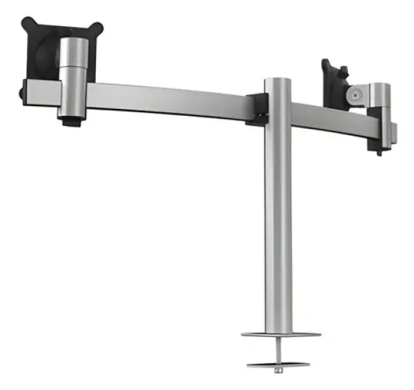 Durable Monitor Mount PRO stříbrná / Stolní držák monitoru / pro 2 monitory / 21-27" / nosnost 8 kg / VESA 100x100 (508623)