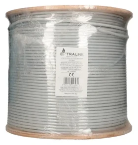 Extralink CAT6A FTP V2 šedá / Síťový kabel / vnitřní / 500 m / F/FTP stíněný / LSZH (EX.16231)