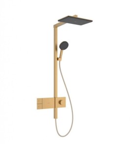 HANSGROHE - Raindance Alive Q Sprchový set s termostatem, 21x34 cm, 3 proudy, EcoSmart, kartáčovaný bronz 24581140