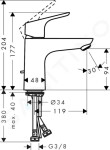 HANSGROHE - Focus E2 Umyvadlová baterie s výpustí, chrom 31607000