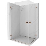 MEXEN/S - Lunar-B Duo sprchový kout dveře křídlové 80 x 75, transparent, růžové zlato 832-080L-075P-60-00