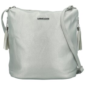 Trendy dámská koženková crossbody kabelka Edmundo, stříbrná