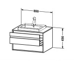 DURAVIT - Ketho Umyvadlová skříňka 50x80x55 cm, 2 zásuvka, lesklá bílá KT675402222