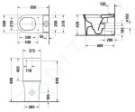 DURAVIT - White Tulip WC kombi mísa, Vario odpad, Rimless, bílá 2197090000