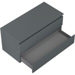 MEXEN/S - Rivel koupelnová skříňka pod umyvadlo 100 cm s deskou, 2 zásuvky, reliéf , grafit mat 91A20-10047-2-BFFC66