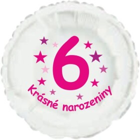 Krásné 6. narozeniny fóliový balónek kruh pro holky Balonky.cz Krásné 6. narozeniny fóliový balónek kruh pro holky Balonky.cz