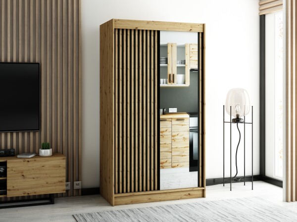 Šatní skříň Abi Lamelo 2 Barva korpusu: Dub artisan, Rozměry: 120 cm