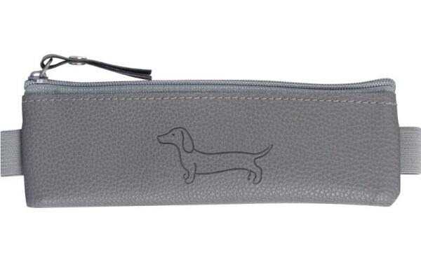 Penál etue mini s gumou na diář Sausage Dog dark gray 20x4cm