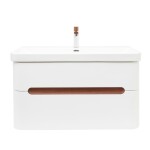Koupelnová skříňka s umyvadlem a baterií SAT Fusion 97,5x53x45 cm bílá matná mat SATFUSION2100WMWBA SATFUSION2100WMWBA
