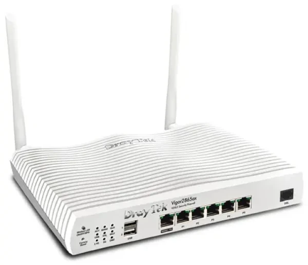 DrayTek Vigor 2865ax-B / Modem router / VDSL2/ADSL2+ / Wi-Fi 6 AX / Dual-Band / 5x Gigabit LAN / USB (V2865AX-B-DE-AT-CH)
