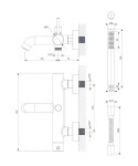 OMNIRES - Y vanová baterie se sprchovou soupravou zlatá kartáčovaná /GLB/ Y1231GLB