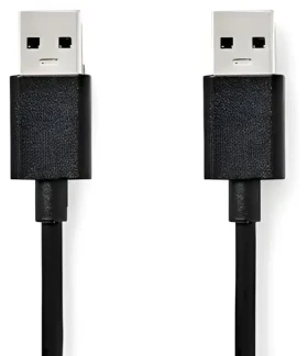 Nedis USB-A - USB-A 3.2 Gen1 2 m černá / USB kabel / 5 Gbps (CCGB61000BK20)