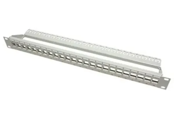 ROLINE Patch panel pro keystone 19" šedá / kat. 5 / 6 / 6a UTP / 24 portů / neosazený (26.11.0356)