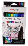 Liner Pentel Pointliner 0.4mm sada 12+6ks