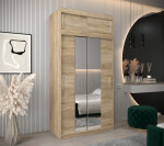 Šatní skříň Abi T1 s nástavcem Barva korpusu: Bílá, Rozměry: 250 cm, Dveře: Dub artisan