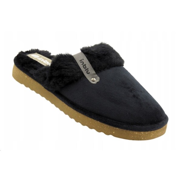 Bačkory INBLU EY 32--014 dámské s kožíškem černé