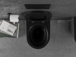 MEXEN - Lena Závěsná WC mísa včetně sedátka s slow-slim, duroplast, černá mat / stríbrný vzor 30224072