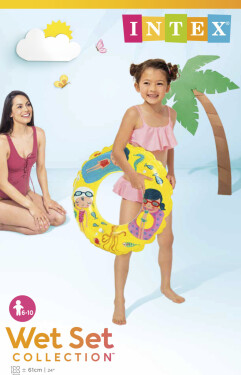 Kruh nafukovací 61cm 3 druhy v sáčku 6-10 let - Alltoys Intex
