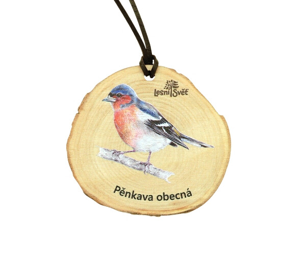 Dřevěná medaile letokruh - Pěnkava