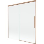 MEXEN/S - Rox vanová zástěna 2-křídlová posuvná 150 x 150, transparent, měď kartáčovaná 8C9-150-001-65-00