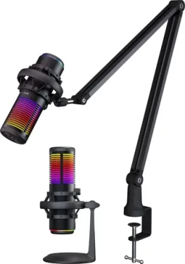 PREYON Osprey Scream RGB černá / stolní mikrofon / kardionální / rameno / RGB / USB (POS43B)