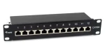 Equip 10" černá / Patch panel / 12 portů / Cat6a FTP / 1U / 500 MHz (326623)