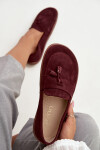 Kožené semišové mokasiny typu barefoot Zazoo 322 bordó 40