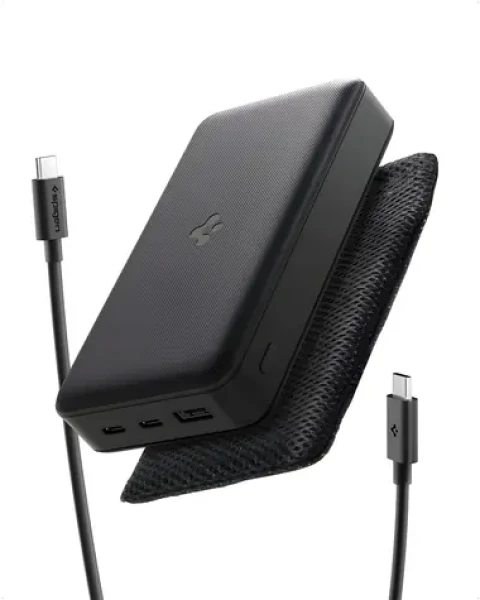 Spigen Essential EA3030 černá / Powerbanka / 30 000 mAh / 30W / USB-C + USB-A (ABA09435)