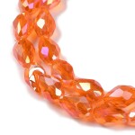 Skleněný korálek - kapka - oranžová - 15 x 10 mm - 1 ks
