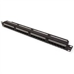 Intellinet 24-Port Cat6a Patchpanel geschirmt 1HE Kabeleinführung 90° abgewinkelt schwarz 24 portů patch panel 483 mm (1