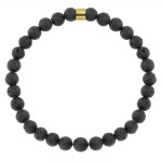 Pánský náramek Fernando Gold - 6 mm lávový kámen, Černá 25 cm