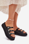Dámské Klapky Na Platformě S Pásky Černé Nimiotte 38