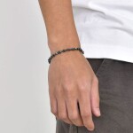 Korálkový náramek 4 mm hematit, Šedá 18 cm