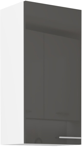 Horní skříňka Lara 45 G-90 1F Barva korpusu: Bílá, Barva dvířek: Šedý lesk