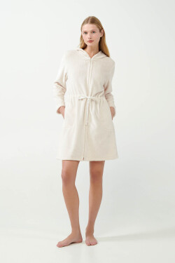Vamp Fleecový župan na zip 21360 Vamp beige skin