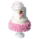 Dekorace oplatková - Růže MAXI bílá, zlatý okraj 12,5 cm