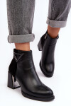 Lakované Boty Na Podpatku Zateplené Černé MR880-093 38