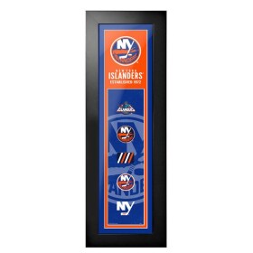 Mustang Obraz v rámu New York Islanders NHL 6"x22" Logos to History d Art