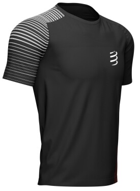 Běžecké tričko Compressport Performance SS Tshirt M - Black/Red Velikost textilu: S