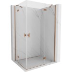 MEXEN/S - Mist-H Duo sprchový kout dveře křídlové 75 x 120, transparent, měď kartáčovaná 8A5-075L-120P-65-00