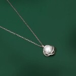 Náhrdelník s pravou perlou a zirkony Agathe - stříbro 925/1000, Stříbrná 39 cm + 5 cm (prodloužení) Bílá