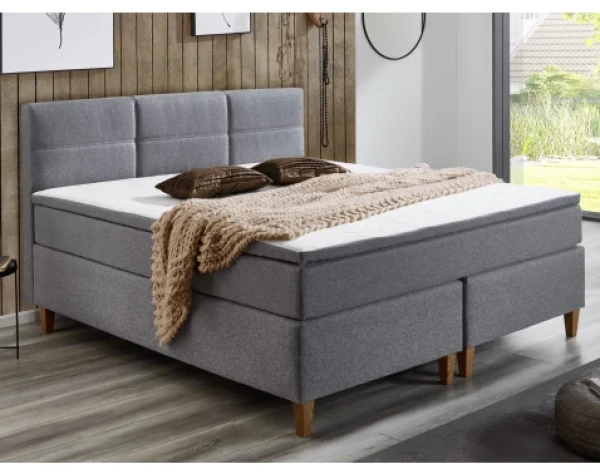 Postel boxspring Ardi 180x200 cm, šedá tkanina