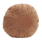 MADAM STOLTZ Kulatý sametový polštář Dusty Peach Ø 55 cm, oranžová barva, textil