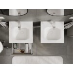 MEXEN/S - Rivel koupelnová skříňka 50 cm s umyvadlem Vela, 1 šuplík, reliéf , šedá mat/bílá mat 91A20-05023-1-BF62-W23M01
